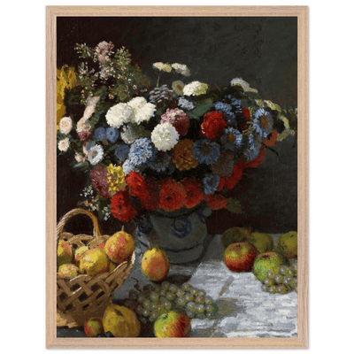 Still Life Wall Art Print of Flowers and Fruit for Elegant Home Decor - Vibrantwalls