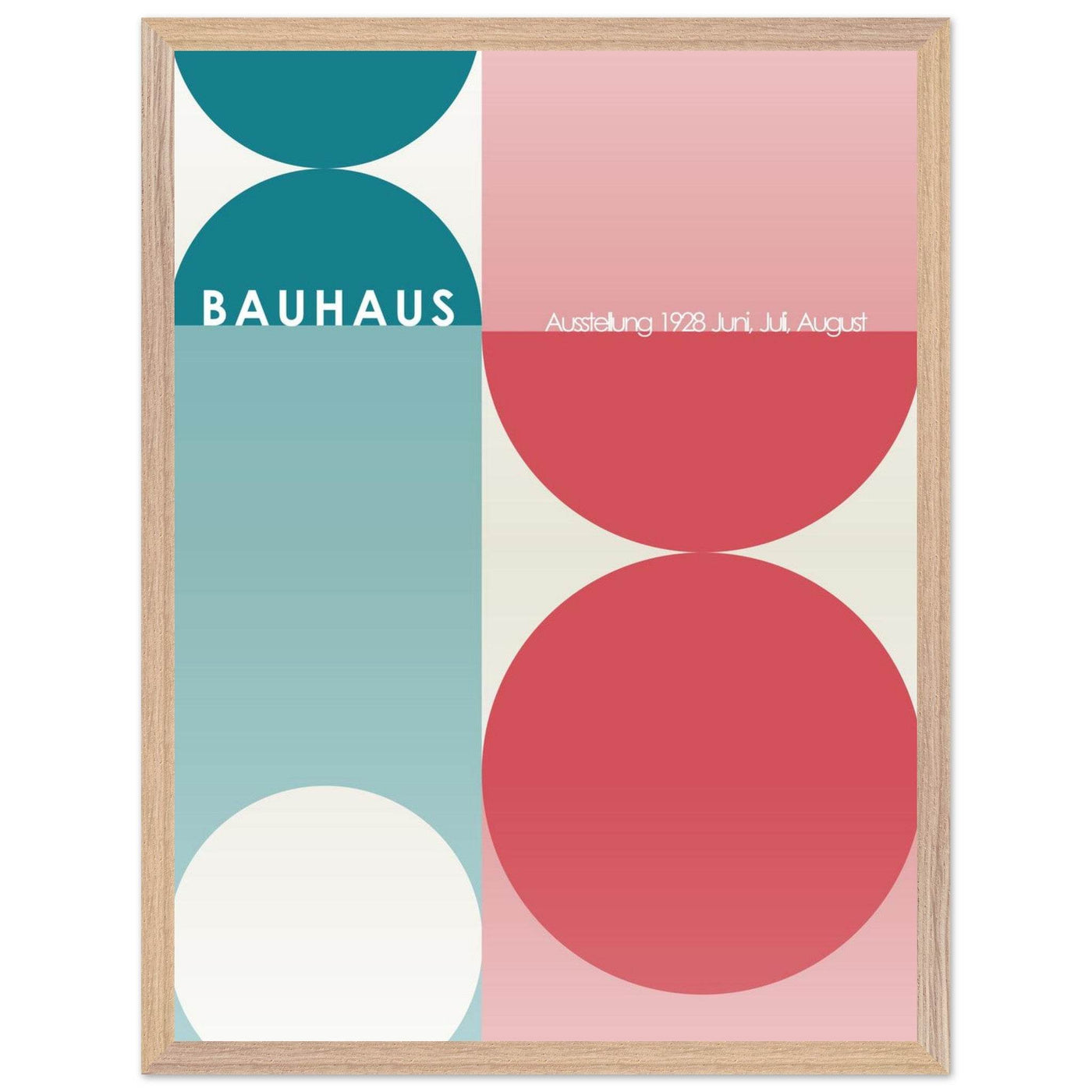 Bauhaus Retro Art Print in Teal and Coral for Unique Retro Decor - Vibrantwalls