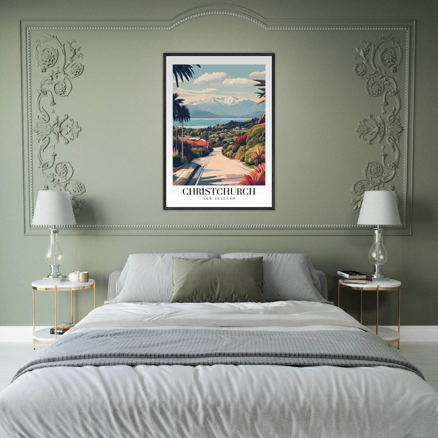 Christchurch New Zealand Framed Poster – Vintage Travel Wall Art with Wooden Frame - Vibrantwalls