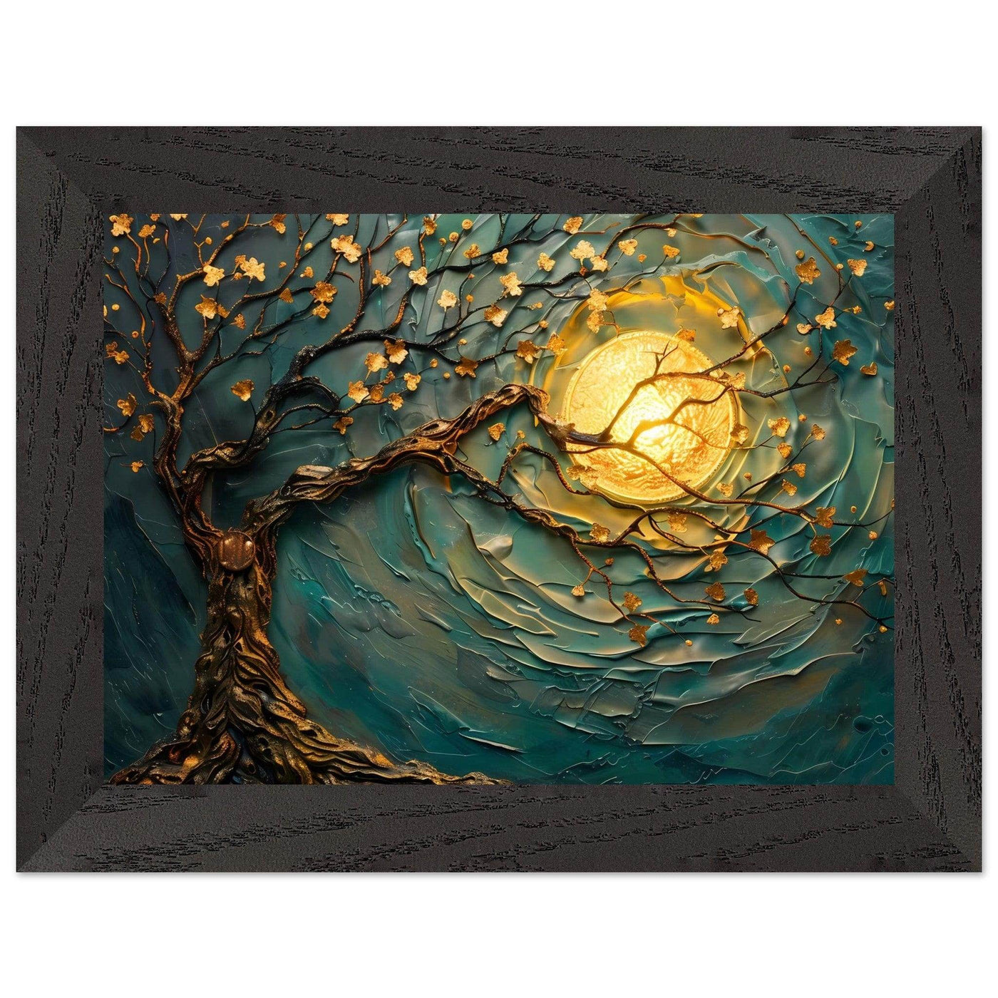 Teal Gold Tree of Life Pendant - Elegance in Nature's Design - Vibrantwalls