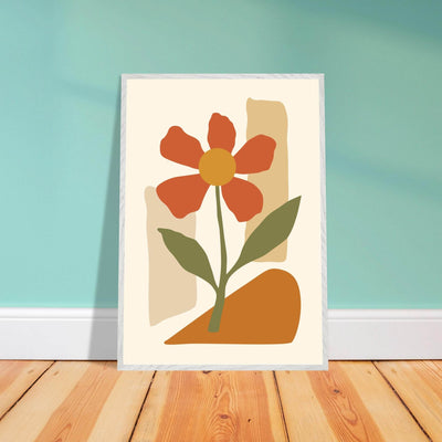 Abstract Floral Bloom Pink Minimalist Design - Vibrantwalls