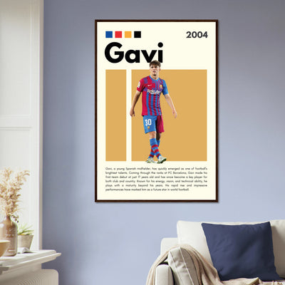 Gavi FC Barcelona Soccer Framed Football Poster Vibrantwalls