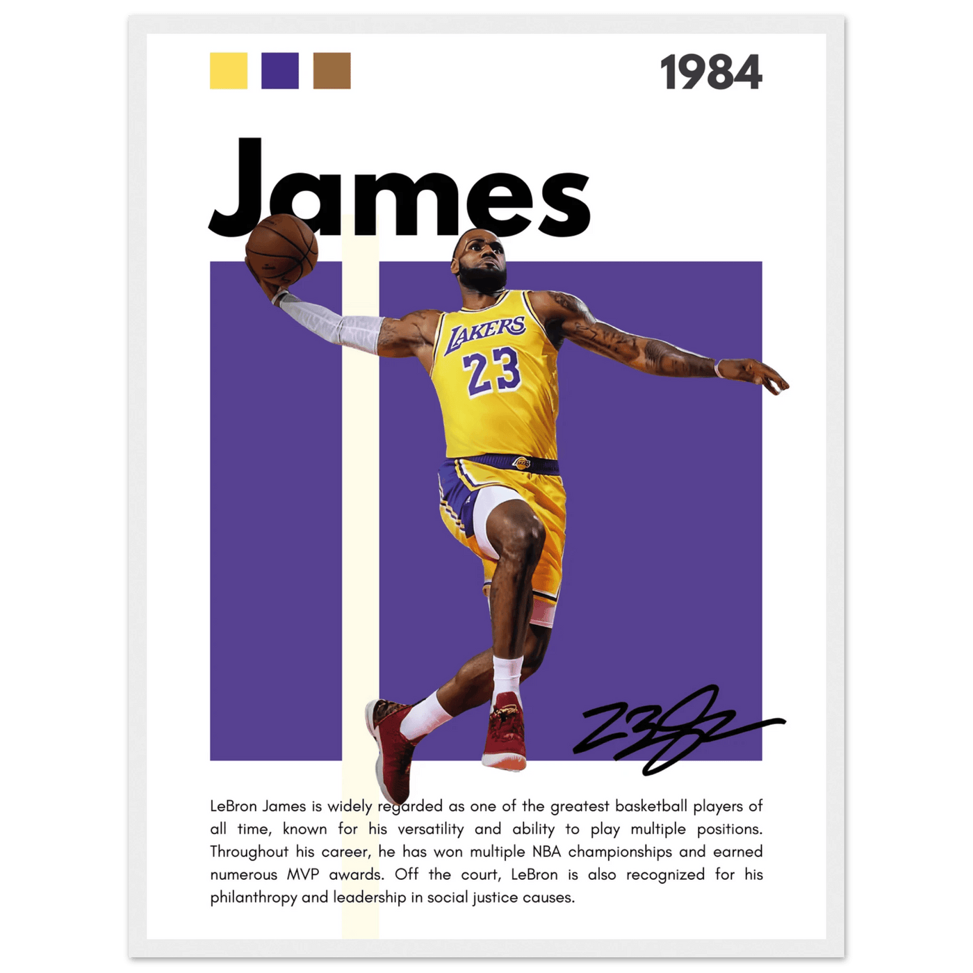 LeBron James Lakers Championship Vintage Art Print - Vibrantwalls