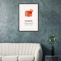 Negroni Cocktail Recipe Italian Wall Art - Vibrantwalls