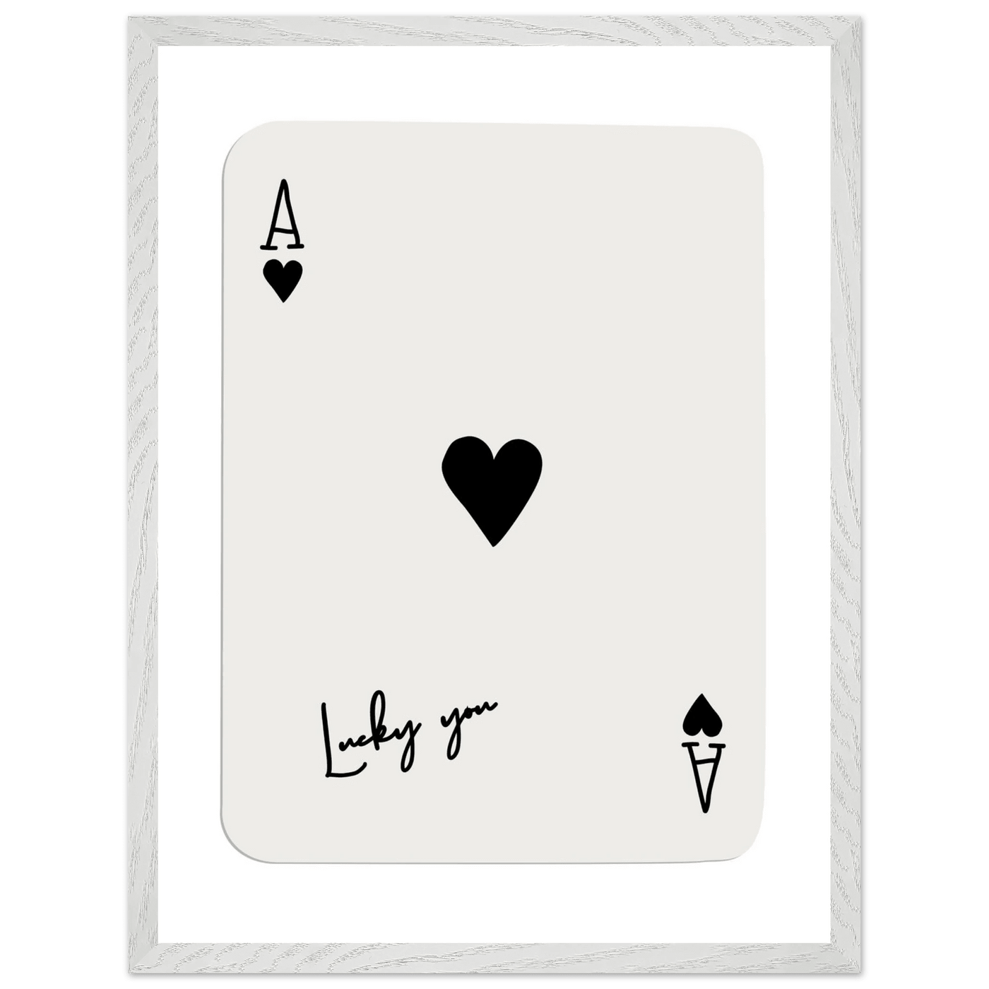 Lucky Ace of Hearts Framed Poster Art - Playful Poker Card Print in Eco-Friendly Wood Frame - Vibrantwalls