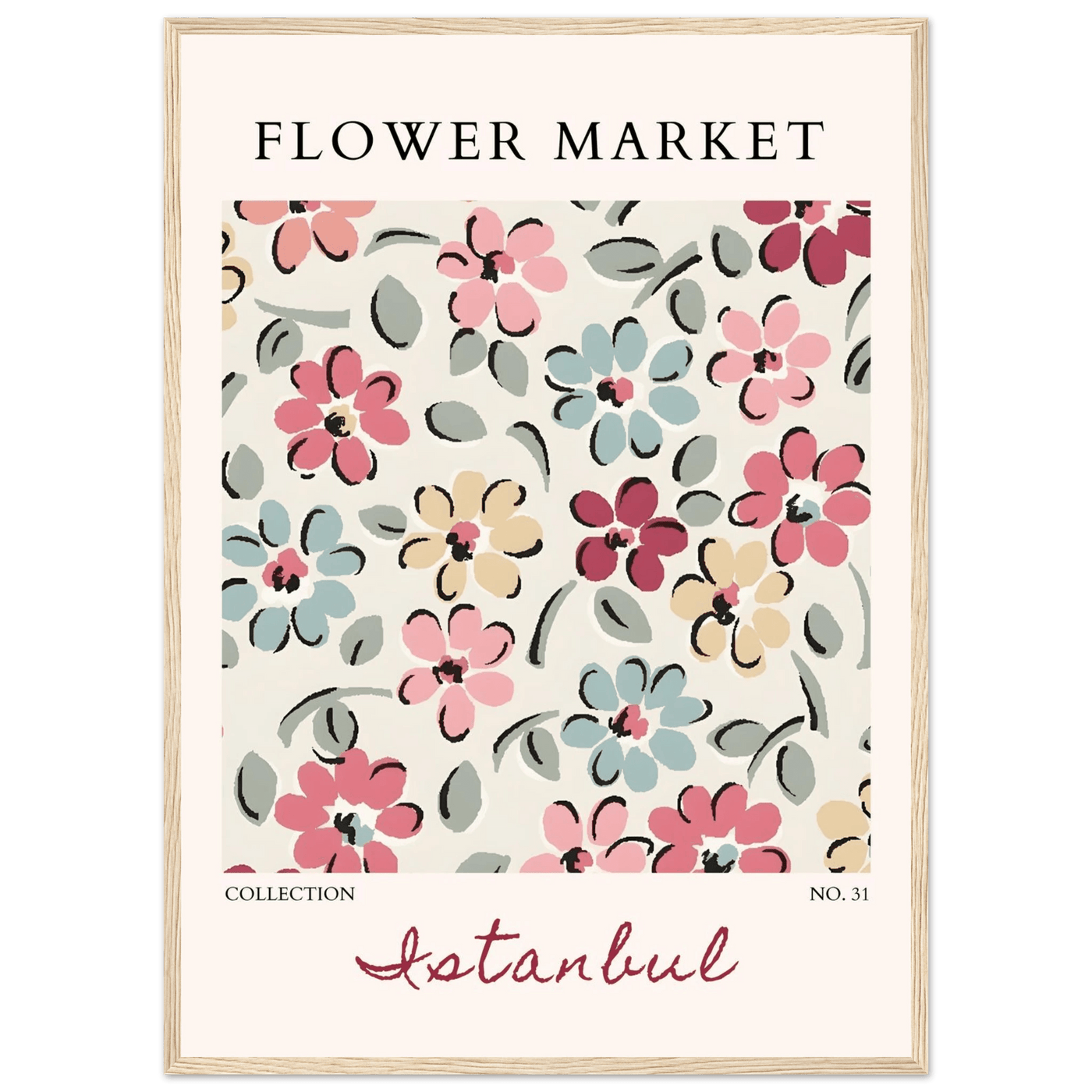 Flower Market Istanbul Art Print – Vibrant Floral Abstract Framed Poster | Ready-to-Hang Decor - Vibrantwalls