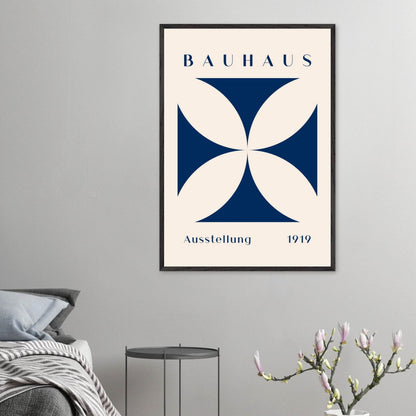 Bauhaus Exhibition 1919 Navy Cream Movement Style Design Wall Art - Vibrantwalls
