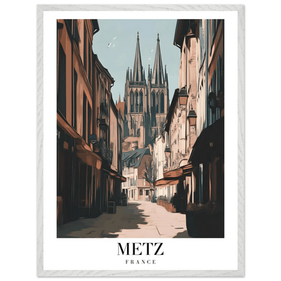 Metz France Framed Poster – Vintage European Cityscape Wall Art with Customizable Wooden Frame - Vibrantwalls