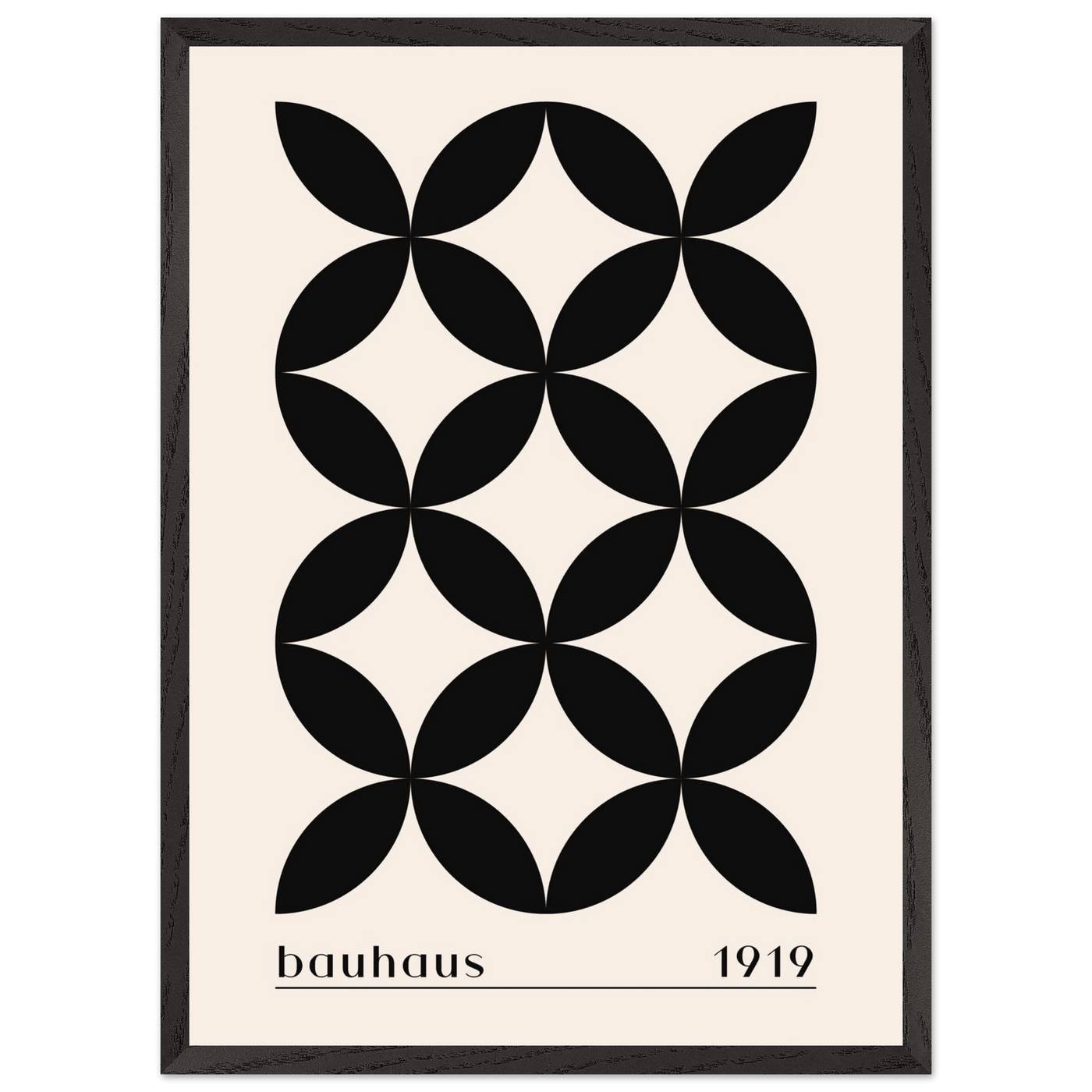 Bauhaus 1919 Black & Beige Circles - Vibrantwalls