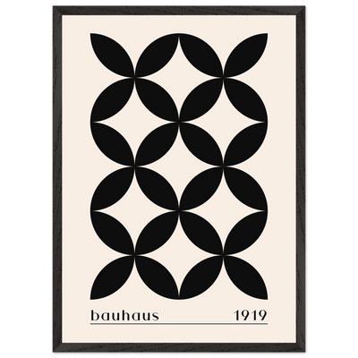 Bauhaus 1919 Black & Beige Circles - Vibrantwalls