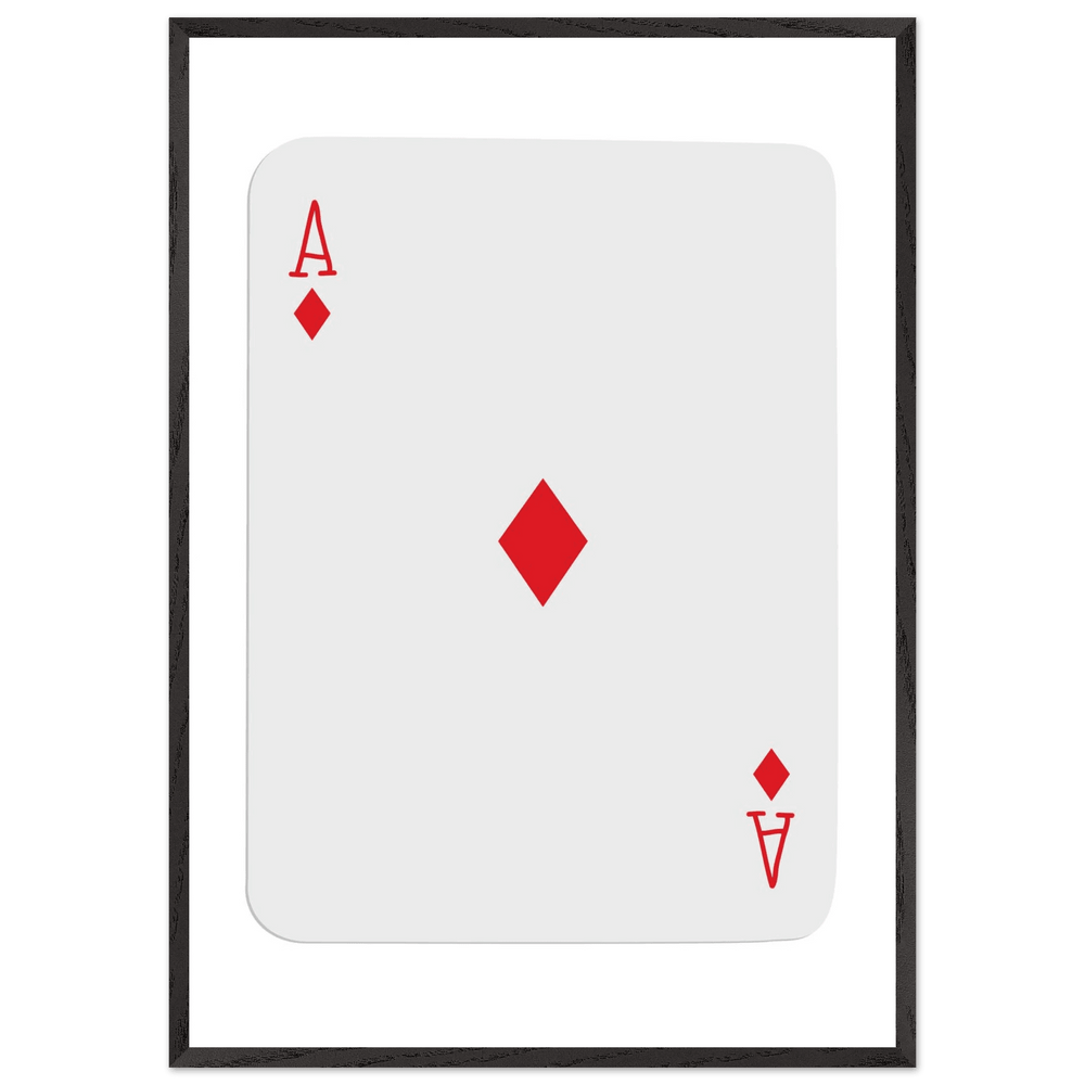 Ace of Diamonds Poker Card Print - Mounted Framed Art, Eco-Friendly Wood Frame in Your Choice of Finish - Vibrantwalls