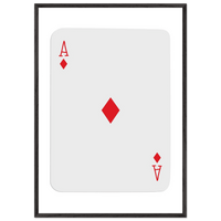 Ace of Diamonds Poker Card Print - Mounted Framed Art, Eco-Friendly Wood Frame in Your Choice of Finish - Vibrantwalls