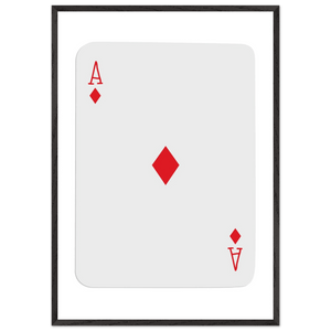 Ace of Diamonds Poker Card Print - Mounted Framed Art, Eco-Friendly Wood Frame in Your Choice of Finish - Vibrantwalls