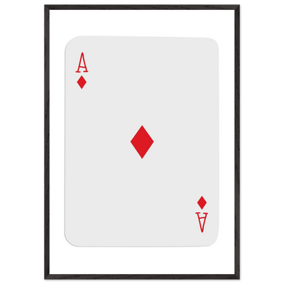 Ace of Diamonds Poker Card Print - Mounted Framed Art, Eco-Friendly Wood Frame in Your Choice of Finish - Vibrantwalls