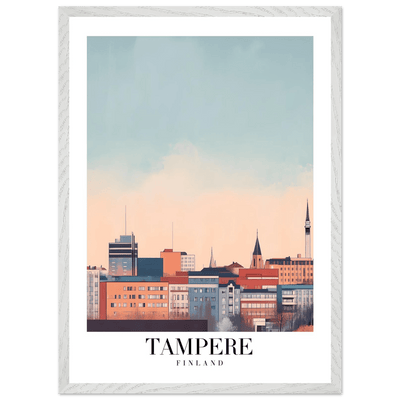 Tampere Finland Framed Poster – Modern Cityscape Wall Art with Customizable Wooden Frame - Vibrantwalls