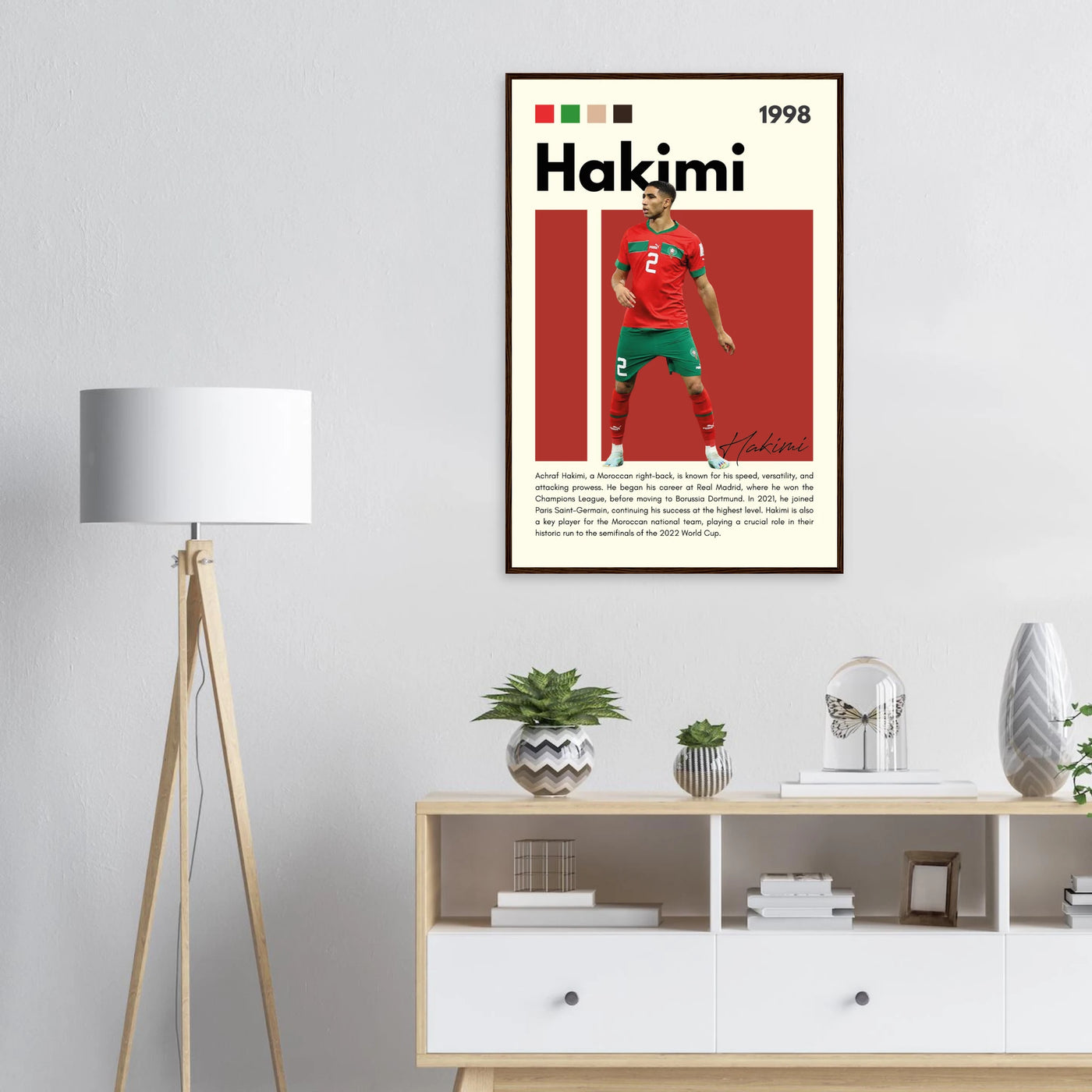 Achraf Hakimi Morocco Framed Football Legend Poster Vibrantwalls