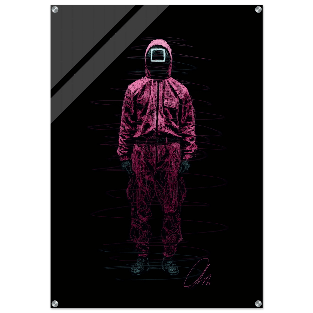 Squid Game Movie Poster - Vivid Scribble Wall Art Print for Modern Decor in 18 Sizes - Vibrantwalls