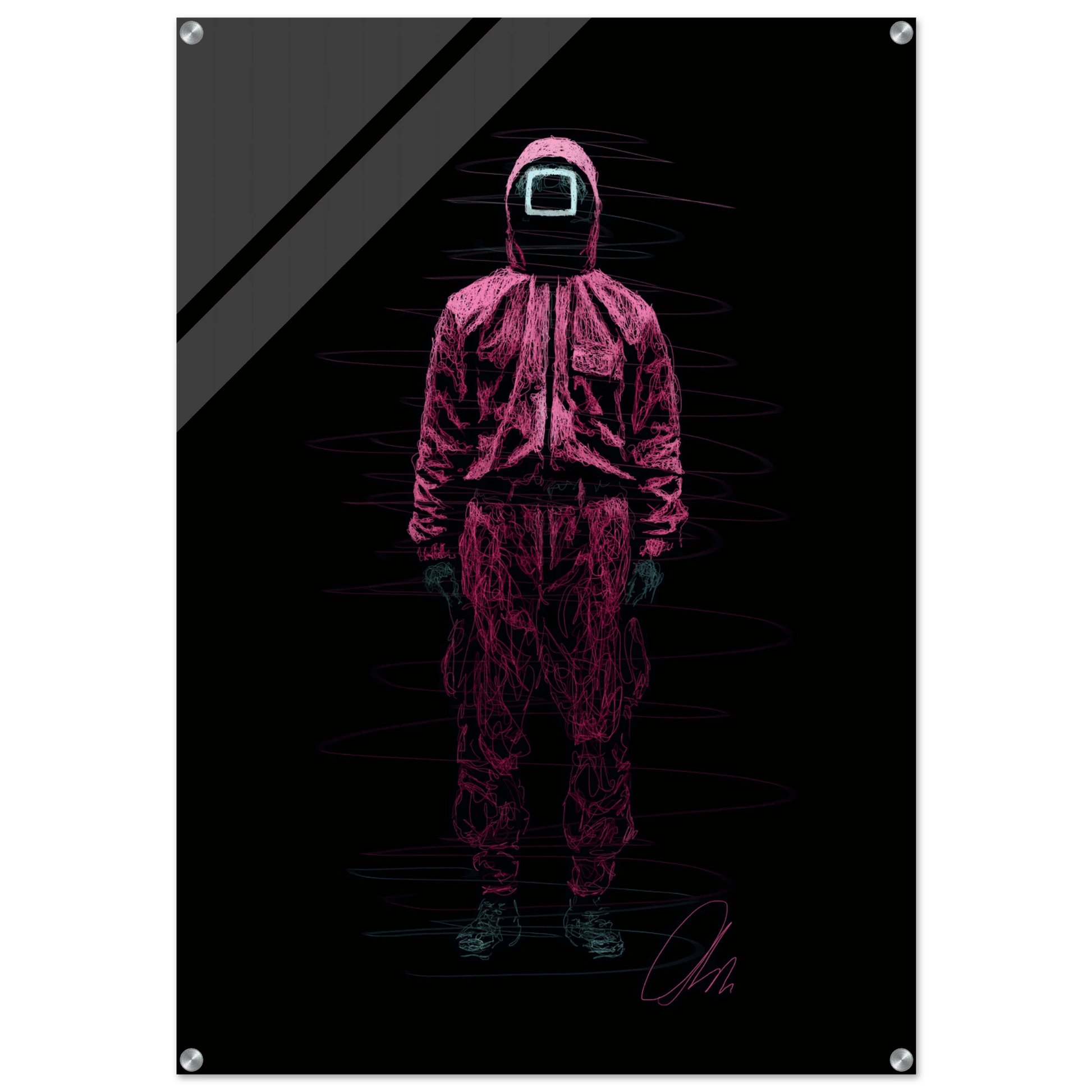 Squid Game Movie Poster - Vivid Scribble Wall Art Print for Modern Decor in 18 Sizes - Vibrantwalls