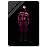 Squid Game Movie Poster - Vivid Scribble Wall Art Print for Modern Decor in 18 Sizes - Vibrantwalls