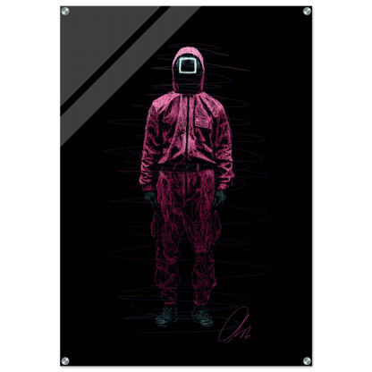 Squid Game Movie Poster - Vivid Scribble Wall Art Print for Modern Decor in 18 Sizes - Vibrantwalls