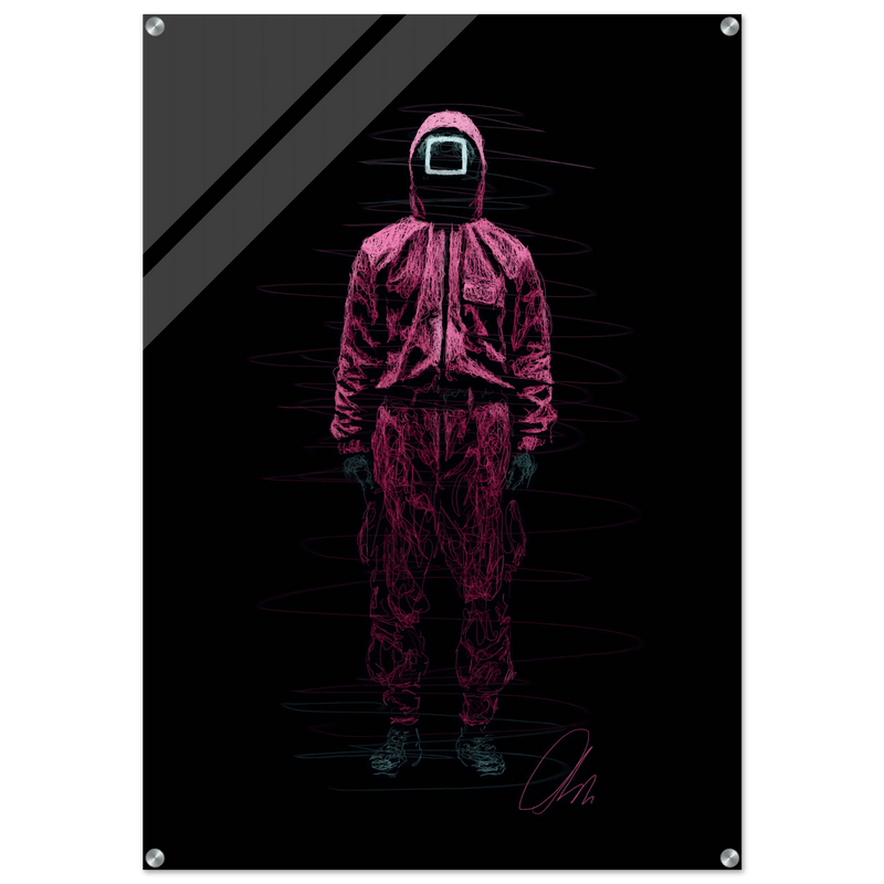 Squid Game Movie Poster - Vivid Scribble Wall Art Print for Modern Decor in 18 Sizes - Vibrantwalls