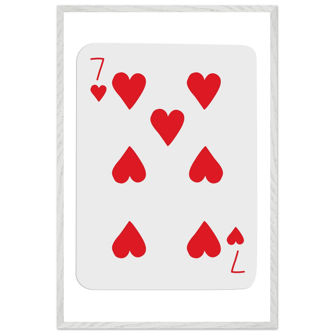 Lucky 7 of Hearts Poker Card Print - Mounted Framed Wall Art, Eco-Friendly Wood Frame & Multiple Sizes - Vibrantwalls