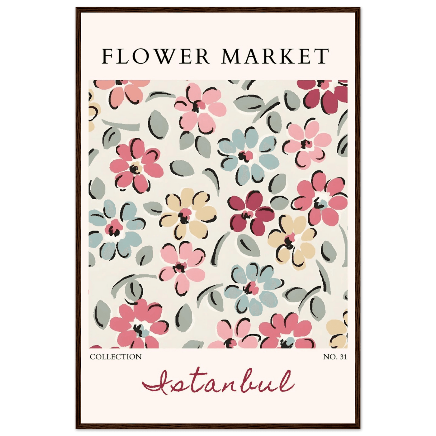 Flower Market Istanbul Art Print – Vibrant Floral Abstract Framed Poster | Ready-to-Hang Decor - Vibrantwalls