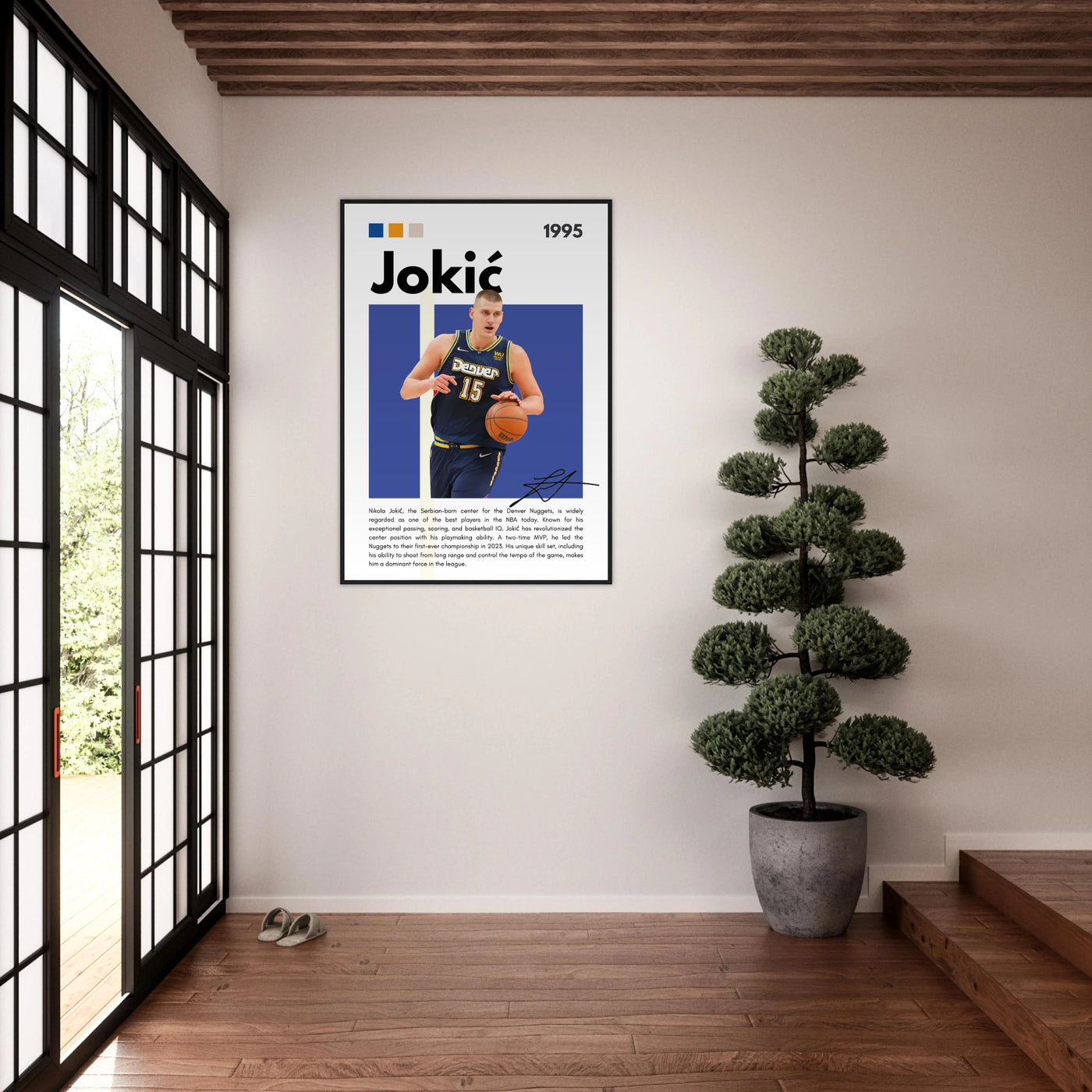 Nikola Jokic Joker Nuggets Minimalist Art Print Vibrantwalls