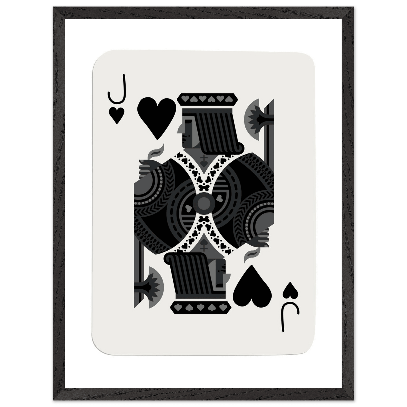 Minimalist Jack of Spades Poker Card Print - Mounted Framed Eco-Friendly Art, Various Sizes & Finishes - Vibrantwalls