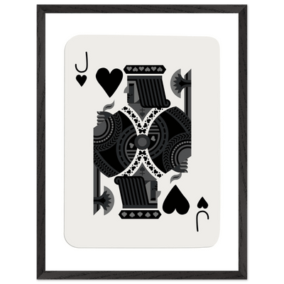 Minimalist Jack of Spades Poker Card Print - Mounted Framed Eco-Friendly Art, Various Sizes & Finishes - Vibrantwalls