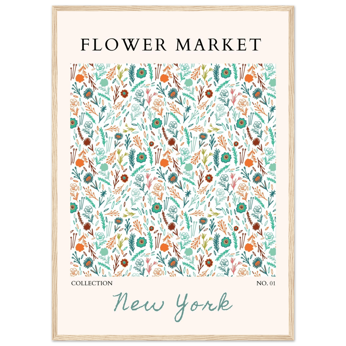 Flower Market New York Framed Poster – Whimsical Floral Art Print | Ready-to-Hang in Your Choice of Frame - Vibrantwalls
