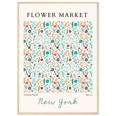 Flower Market New York Framed Poster – Whimsical Floral Art Print | Ready-to-Hang in Your Choice of Frame - Vibrantwalls
