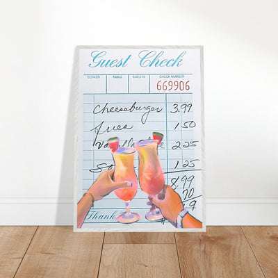 Retro Diner Cocktail "Guest Check" Vibrantwalls