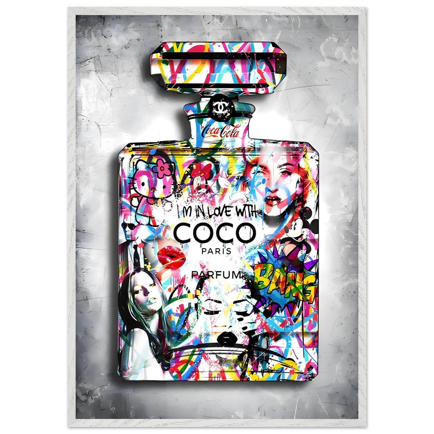 Vibrant Pop Art Chanel Perfume Bottle Print - Graffiti Chic Wall Decor for Fashion Lovers - Vibrantwalls