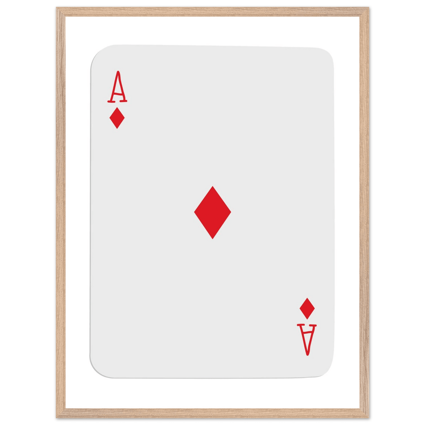 Ace of Diamonds Poker Card Print - Mounted Framed Art, Eco-Friendly Wood Frame in Your Choice of Finish - Vibrantwalls