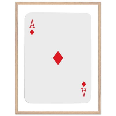 Ace of Diamonds Poker Card Print - Mounted Framed Art, Eco-Friendly Wood Frame in Your Choice of Finish - Vibrantwalls