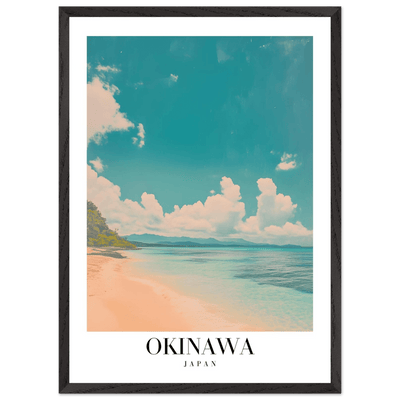 Okinawa Japan Framed Poster – Vintage Beach Travel Wall Art with Wooden Frame - Vibrantwalls