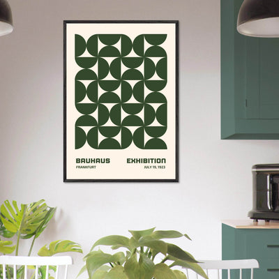 Bauhaus Forest Green & Cream Modern - Vibrantwalls