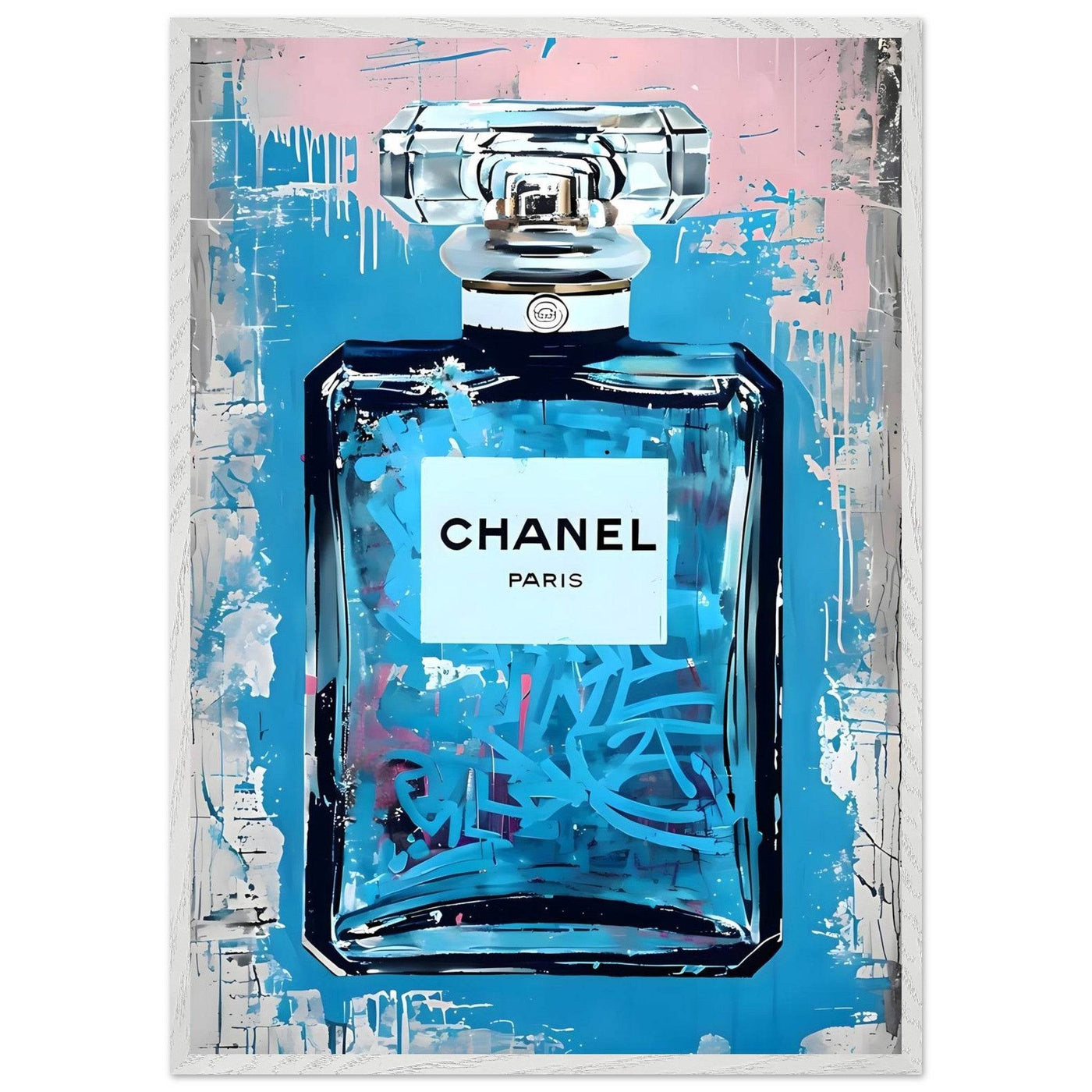 Abstract Chanel No. 5 Art Print in Mounted Frame - Iconic Glamour for Modern Decor - Vibrantwalls