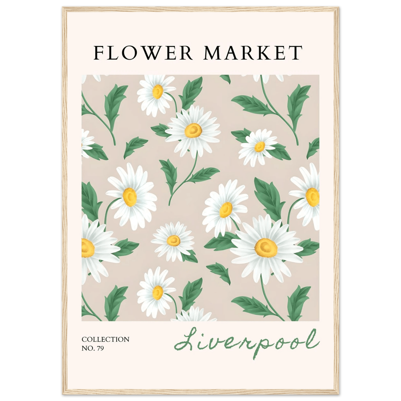 Charming Daisy Field Framed Poster – Botanical 'Flower Market' Art Print | Ready-to-Hang in Your Choice of Frame - Vibrantwalls