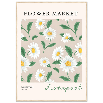 Charming Daisy Field Framed Poster – Botanical 'Flower Market' Art Print | Ready-to-Hang in Your Choice of Frame - Vibrantwalls