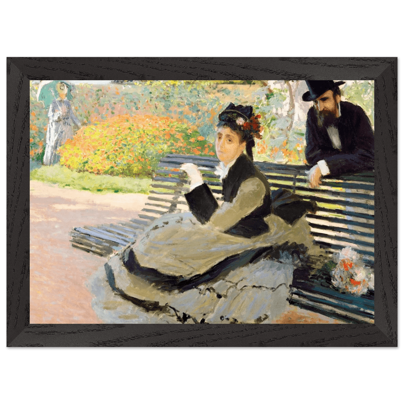 Camille Monet Garden Bench Art – Exquisite Artwork for Garden Lovers - Vibrantwalls