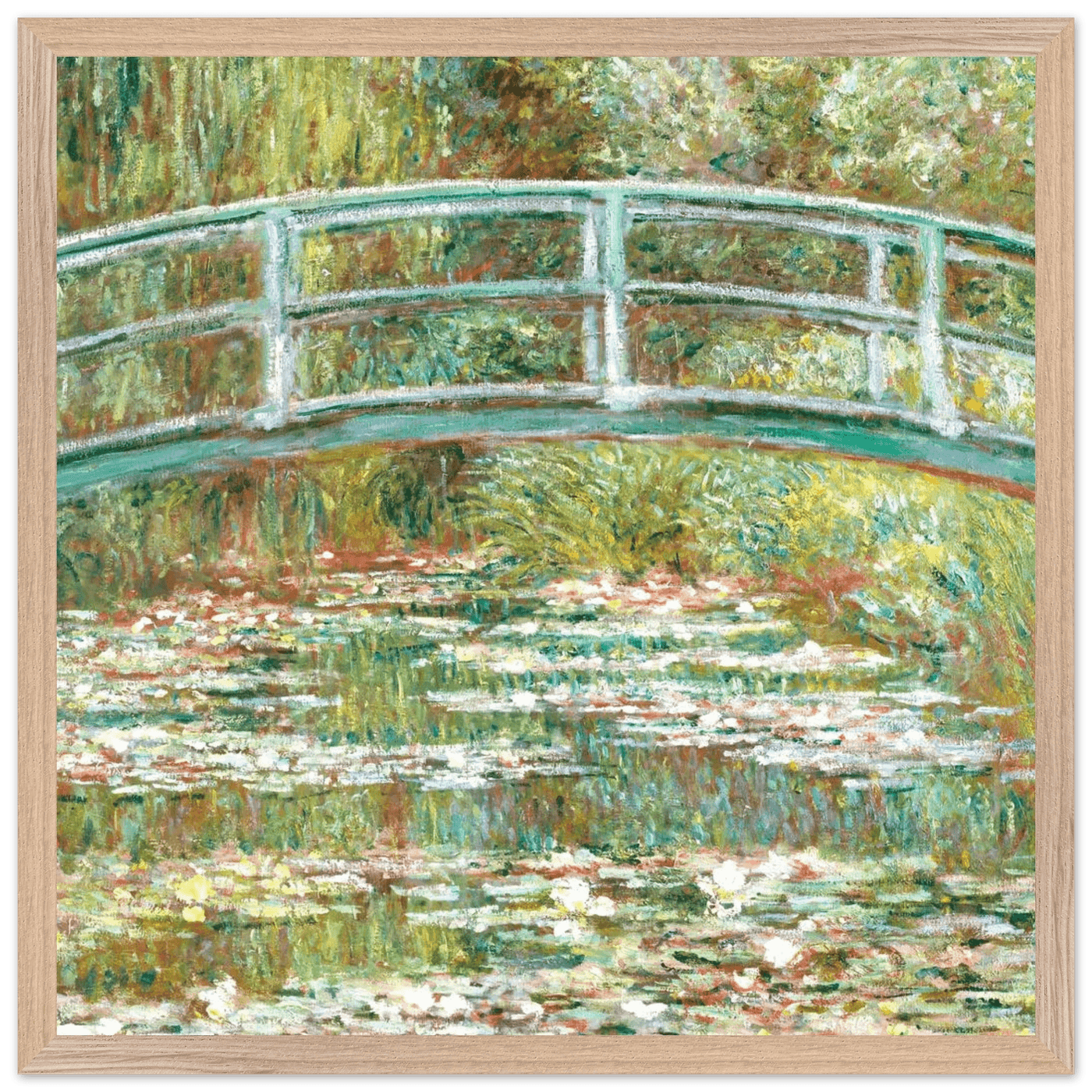 Bridge Over a Pond Art Print - Water Lilies Decorative Artwork for Your Space - Vibrantwalls