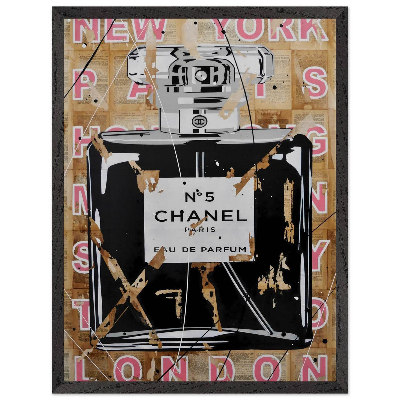 Chanel No. 5 Abstract Luxury Perfume Art Print – Premium Framed Pop Art for Modern Interiors - Vibrantwalls