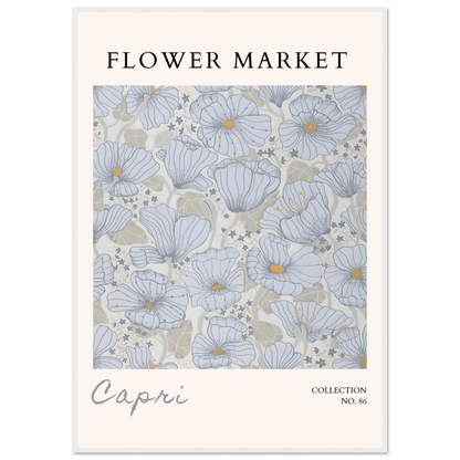 Capri Flower Market Serene Floral Cool Tones - Wall Art - Vibrantwalls