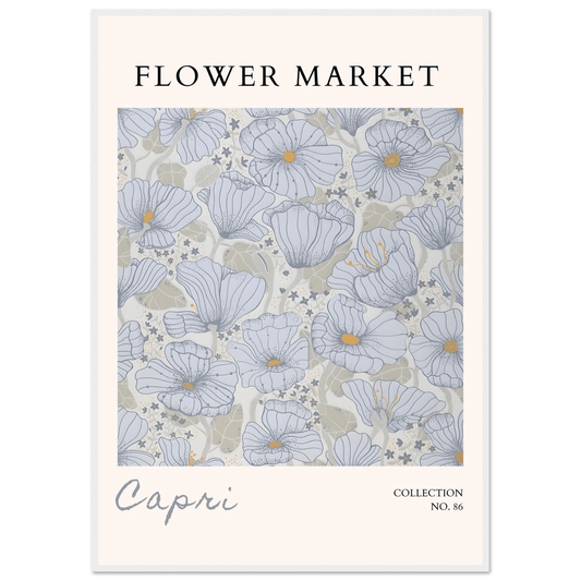 Capri Flower Market Serene Floral Cool Tones - Wall Art - Vibrantwalls