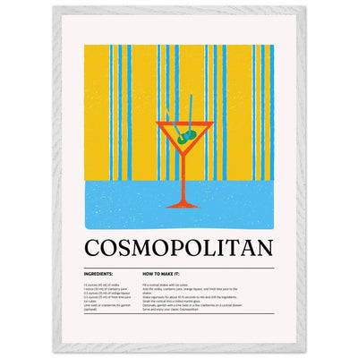 Cosmopolitan Cocktail Recipe City Chic Bar Print - Vibrantwalls