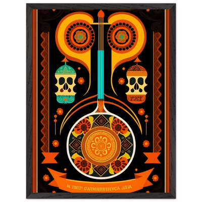 Vibrant Day of the Dead Guitar - Vibrantwalls