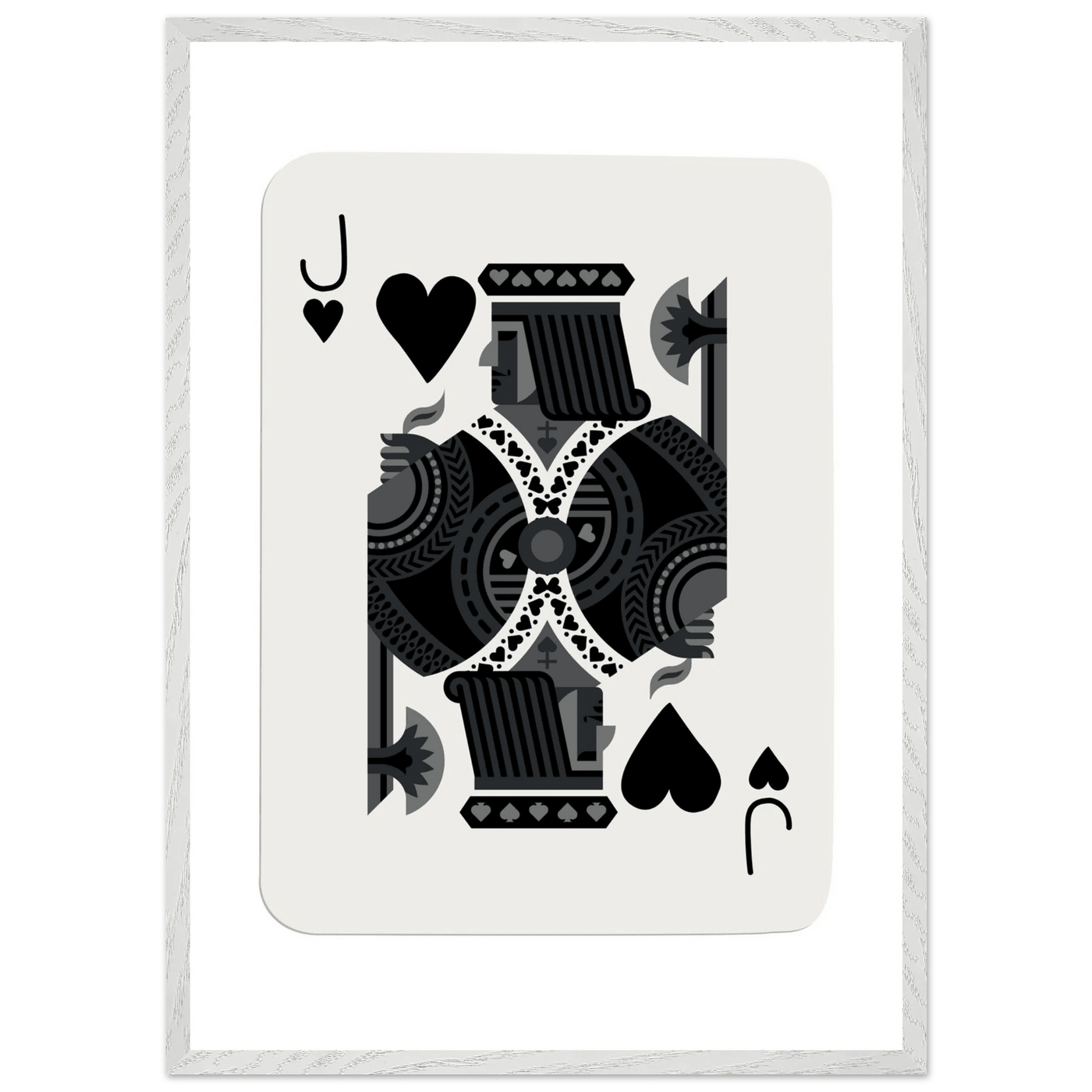 Minimalist Jack of Spades Poker Card Print - Mounted Framed Eco-Friendly Art, Various Sizes & Finishes - Vibrantwalls