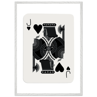 Minimalist Jack of Spades Poker Card Print - Mounted Framed Eco-Friendly Art, Various Sizes & Finishes - Vibrantwalls